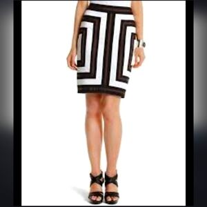 White House Black Market Pencil Colorblock Grosgrain Skirt Office Preppy Summer